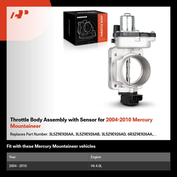 Throttle Body Assembly with Sensor for 2004-2010 Mercury Mountaineer