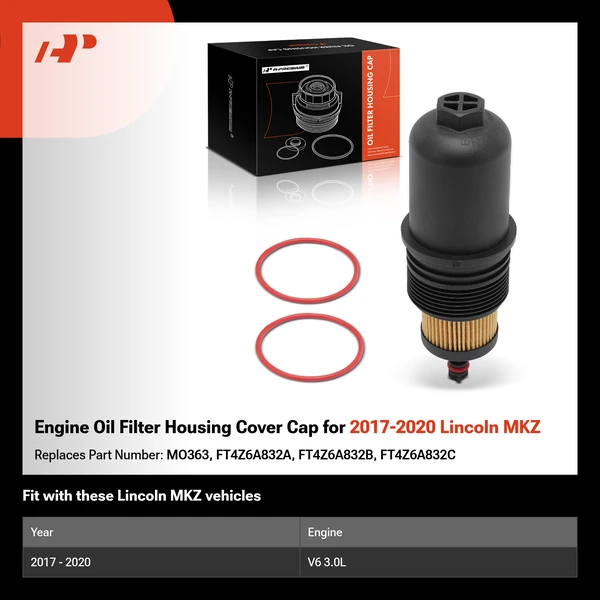 Engine Oil Filter Housing Cover Cap for 2017-2020 Lincoln MKZ