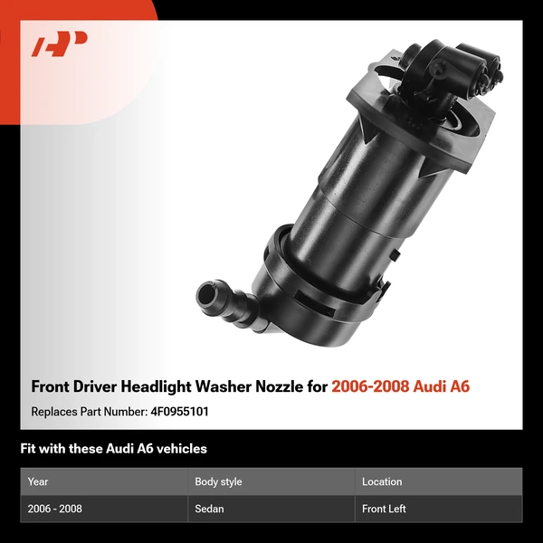 Front Driver Headlight Washer Nozzle for 2006-2008 Audi A6