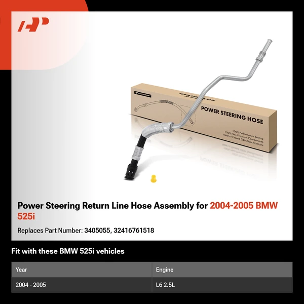 Power Steering Return Line Hose Assembly for 2004-2005 BMW 525i