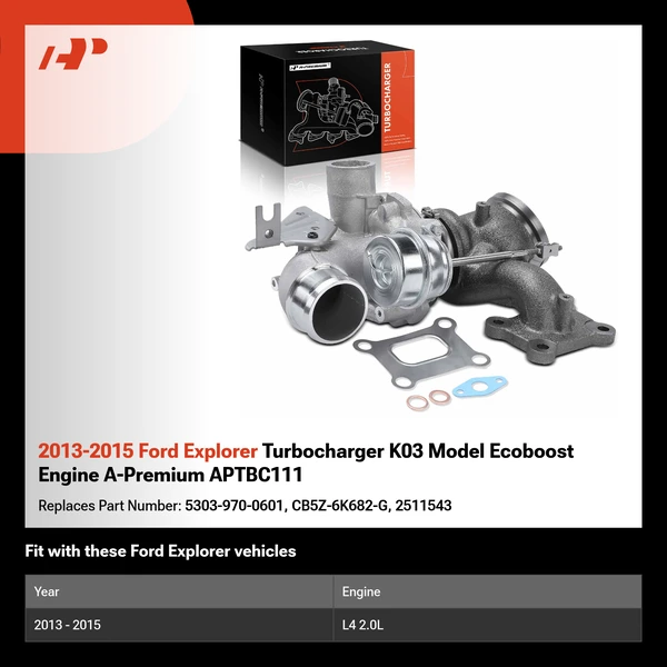 2013-2015 Ford Explorer Turbocharger K03 Model Ecoboost Engine A-Premium APTBC111