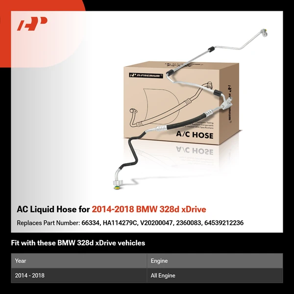 AC Liquid Hose for 2014-2018 BMW 328d xDrive