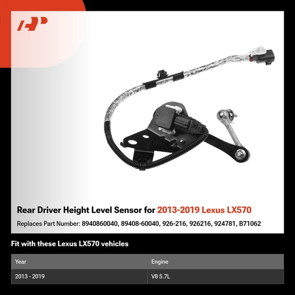 Rear Driver Height Level Sensor for 2013-2019 Lexus LX570