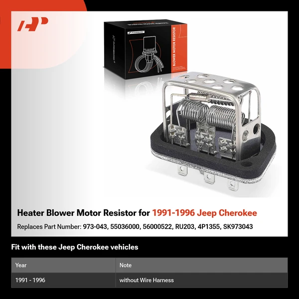 Heater Blower Motor Resistor for 1991-1996 Jeep Cherokee