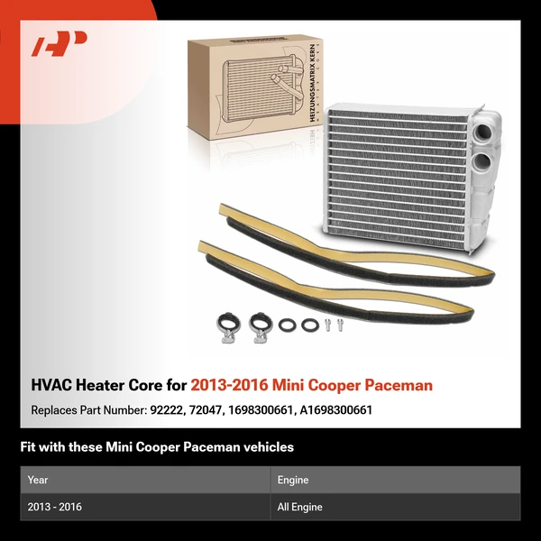 HVAC Heater Core for 2013-2016 Mini Cooper Paceman