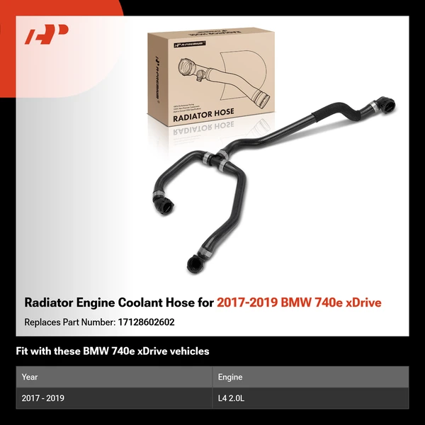 Radiator Engine Coolant Hose for 2017-2019 BMW 740e xDrive