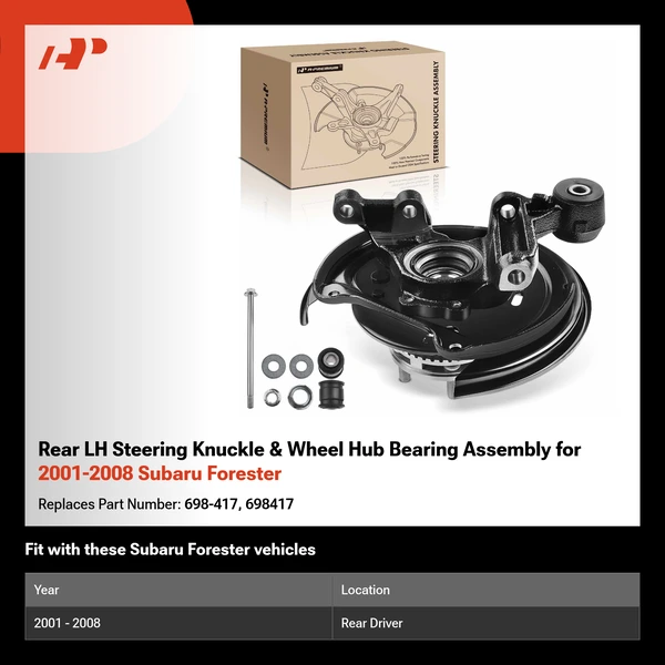 Rear LH Steering Knuckle & Wheel Hub Bearing Assembly for 2001-2008 Subaru Forester