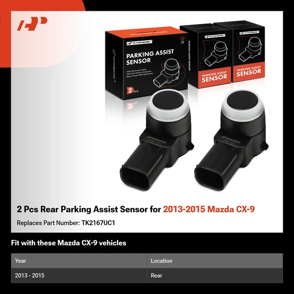 2 Pcs Rear Parking Assist Sensor for 2013-2015 Mazda CX-9