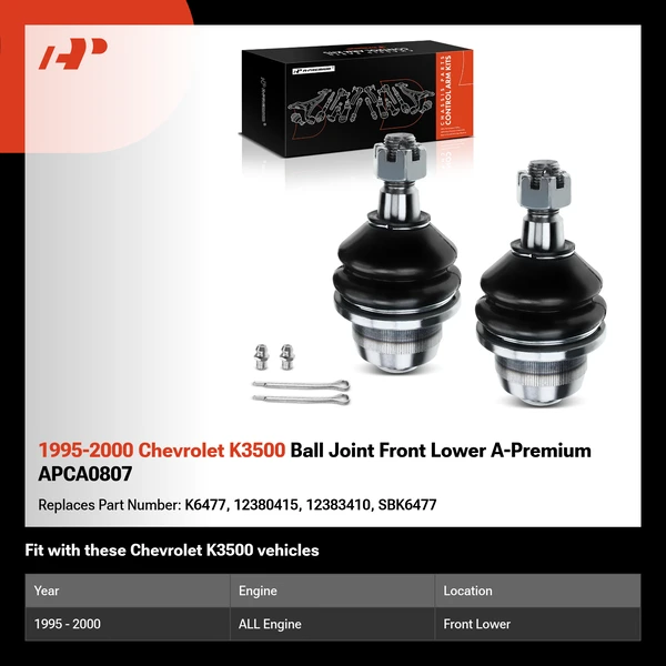 1995-2000 Chevrolet K3500 Ball Joint Front Lower A-Premium APCA0807