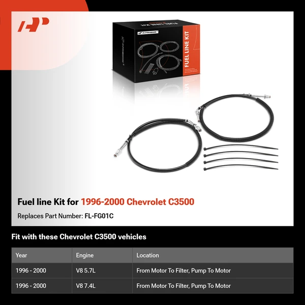 Fuel line Kit for 1996-2000 Chevrolet C3500