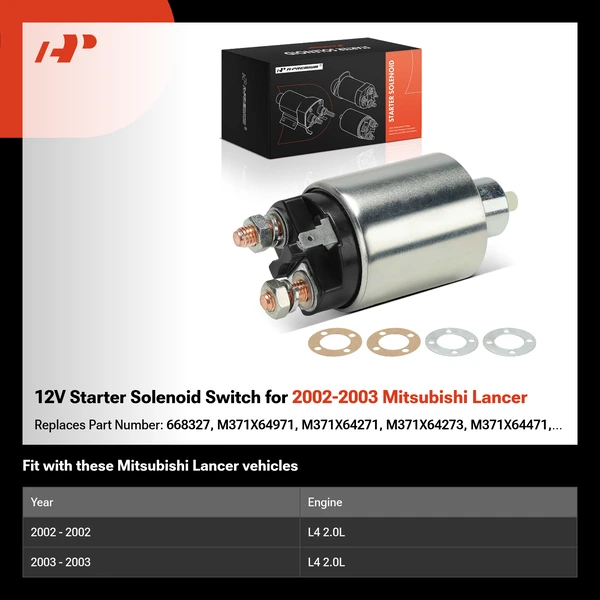 12V Starter Solenoid Switch for 2002-2003 Mitsubishi Lancer