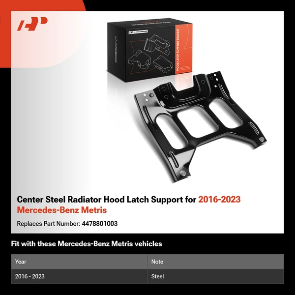 Center Steel Radiator Hood Latch Support for 2016-2023 Mercedes-Benz Metris
