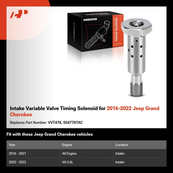 Intake Variable Valve Timing Solenoid for 2016-2022 Jeep Grand Cherokee