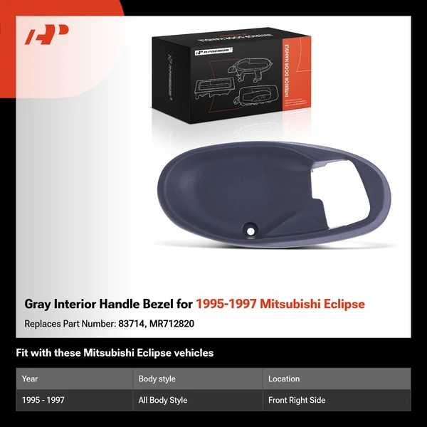 Gray Interior Handle Bezel for 1995-1997 Mitsubishi Eclipse