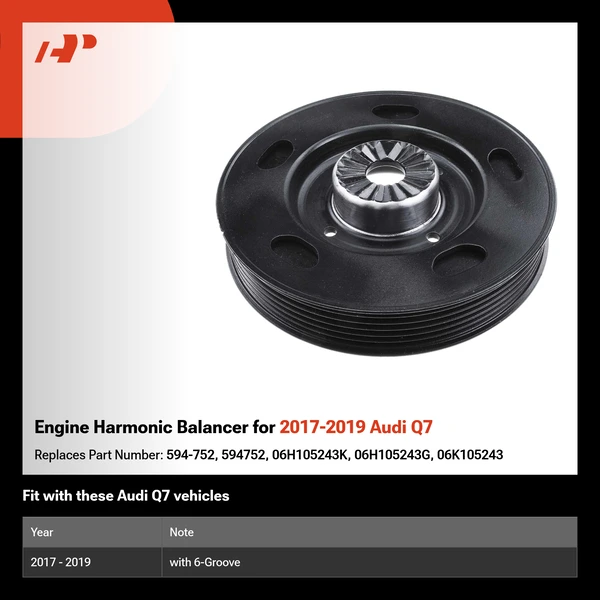 Engine Harmonic Balancer for 2017-2019 Audi Q7