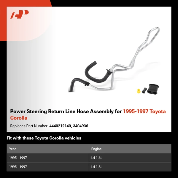 Power Steering Return Line Hose Assembly for 1995-1997 Toyota Corolla