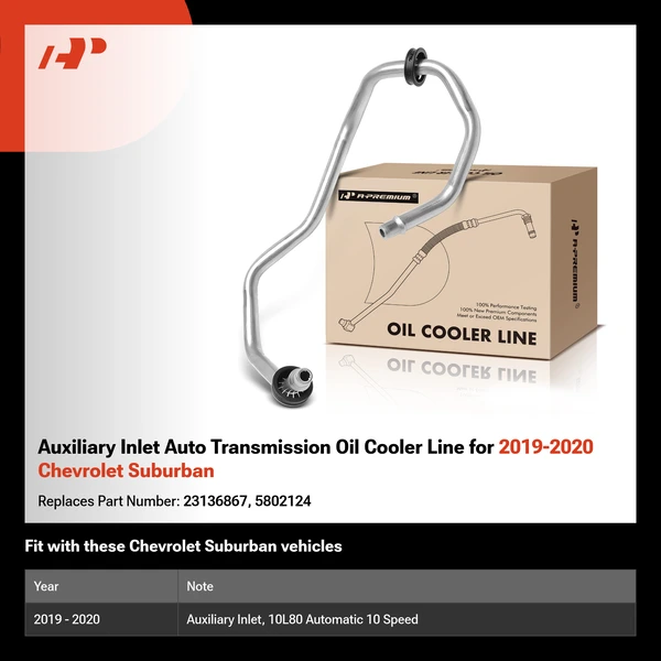 Auxiliary Inlet Auto Transmission Oil Cooler Line for 2019-2020 Chevrolet Suburban