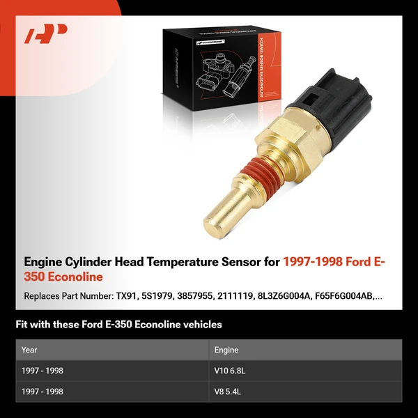 Engine Cylinder Head Temperature Sensor for 1997-1998 Ford E-350 Econoline