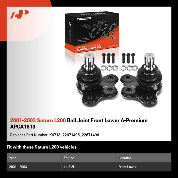2001-2003 Saturn L200 Ball Joint Front Lower A-Premium APCA1813