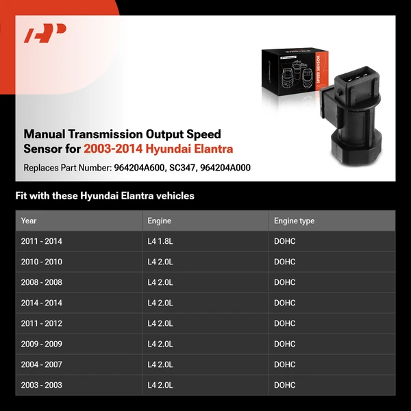 Manual Transmission Output Speed Sensor for 2003-2014 Hyundai Elantra