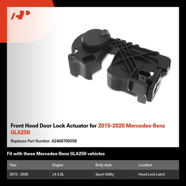 Front Hood Door Lock Actuator for 2015-2020 Mercedes-Benz GLA250