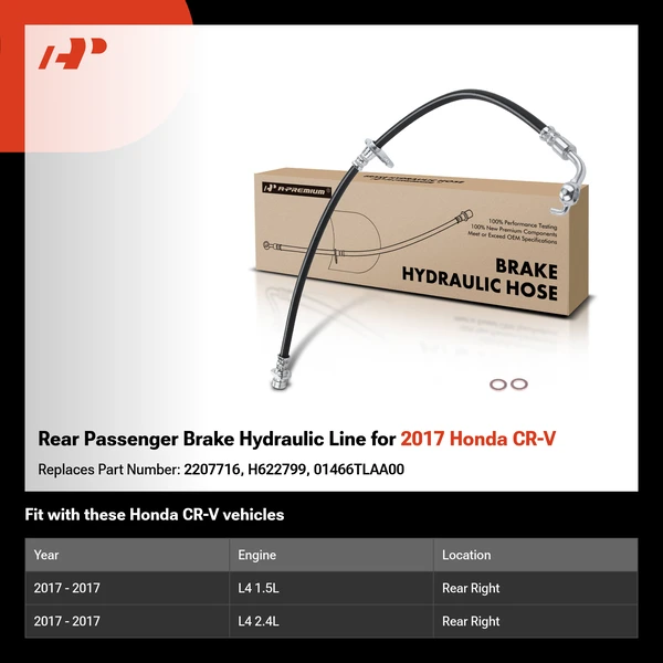 Rear Passenger Brake Hydraulic Line for 2017 Honda CR-V
