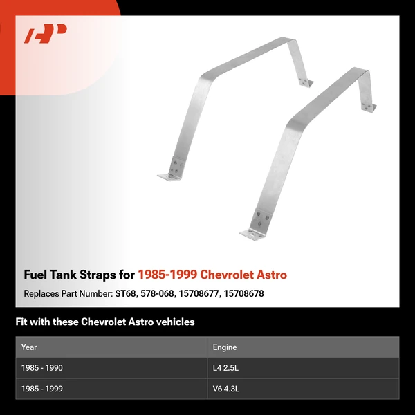Fuel Tank Straps for 1985-1999 Chevrolet Astro