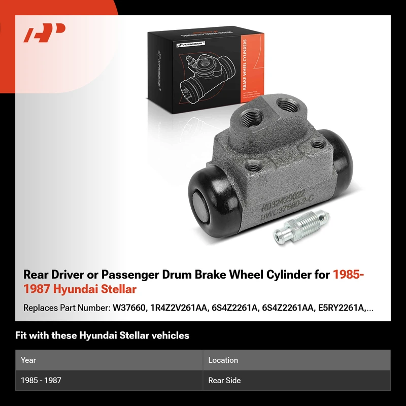 Rear Driver or Passenger Drum Brake Wheel Cylinder for 1985-1987 Hyundai Stellar