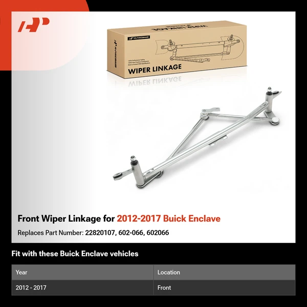 Front Wiper Linkage for 2012-2017 Buick Enclave