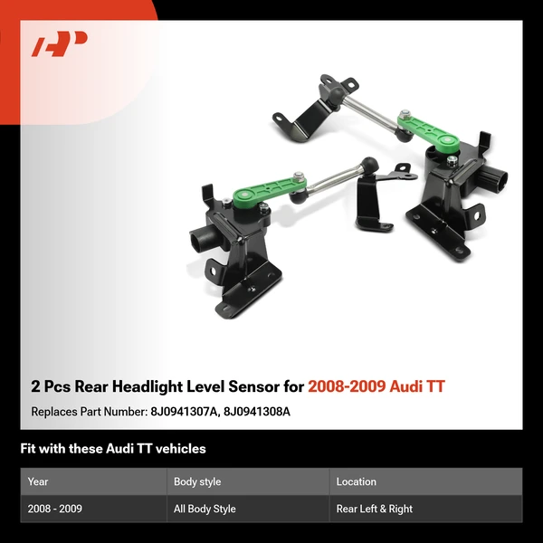 2 Pcs Rear Headlight Level Sensor for 2008-2009 Audi TT