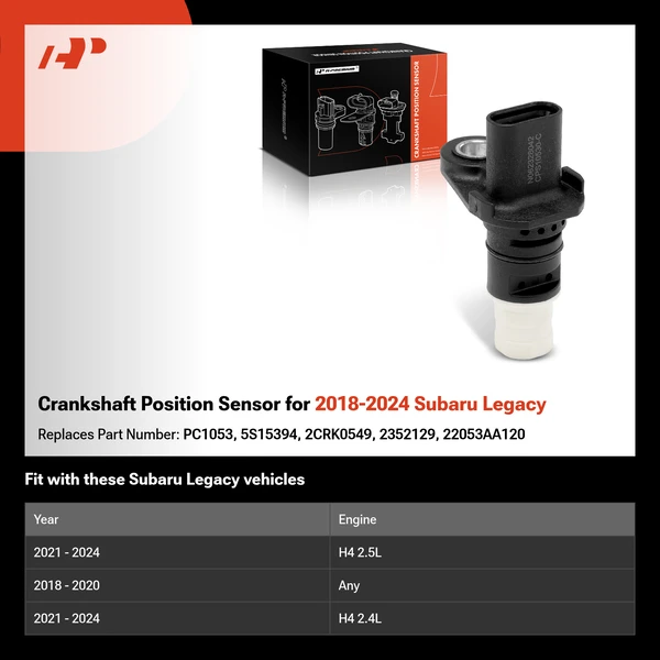 Crankshaft Position Sensor for 2018-2024 Subaru Legacy