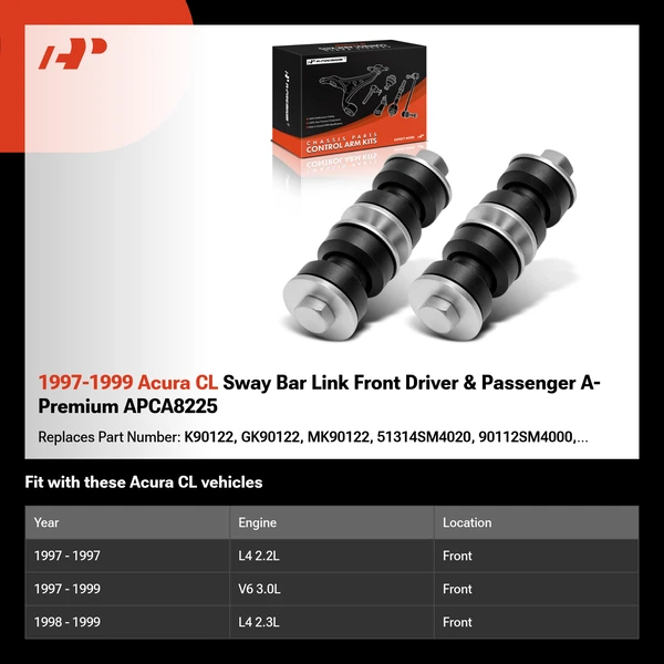 1997-1999 Acura CL Sway Bar Link Front Driver & Passenger A-Premium APCA8225