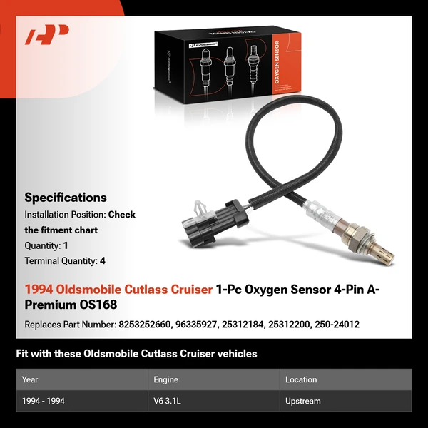 1994 Oldsmobile Cutlass Cruiser 1-Pc Oxygen Sensor 4-Pin A-Premium OS168