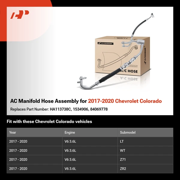 AC Manifold Hose Assembly for 2017-2020 Chevrolet Colorado