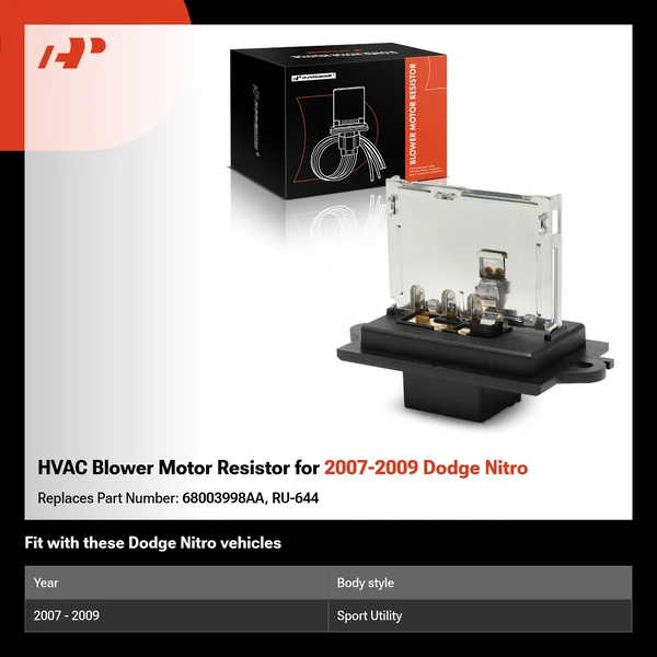 HVAC Blower Motor Resistor for 2007-2009 Dodge Nitro