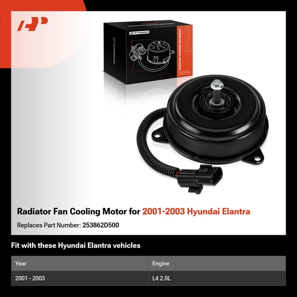Radiator Fan Cooling Motor for 2001-2003 Hyundai Elantra