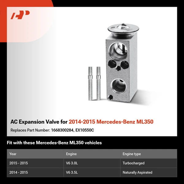 AC Expansion Valve for 2014-2015 Mercedes-Benz ML350