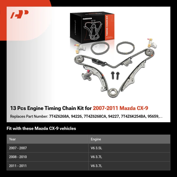 13 Pcs Engine Timing Chain Kit for 2007-2011 Mazda CX-9