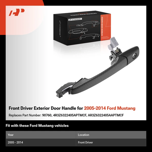 Front Driver Exterior Door Handle for 2005-2014 Ford Mustang