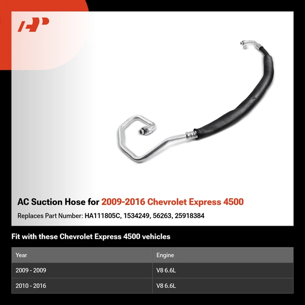 AC Suction Hose for 2009-2016 Chevrolet Express 4500