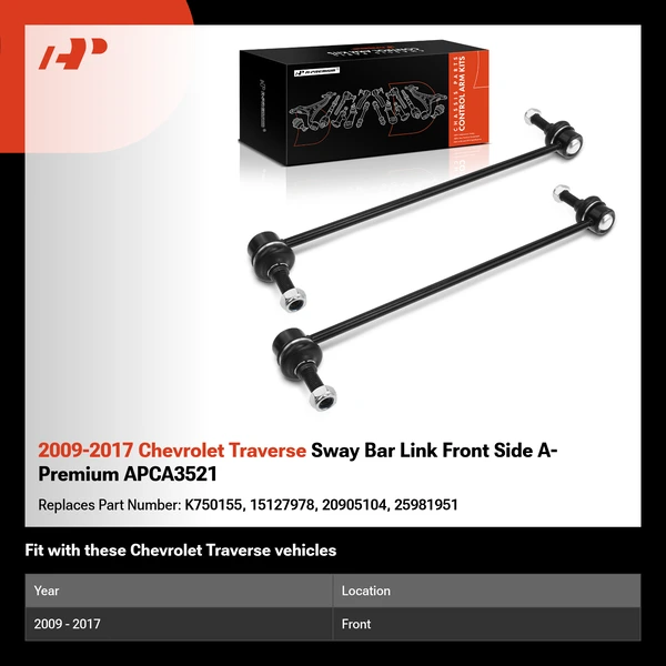 2009-2017 Chevrolet Traverse Sway Bar Link Front Side A-Premium APCA3521
