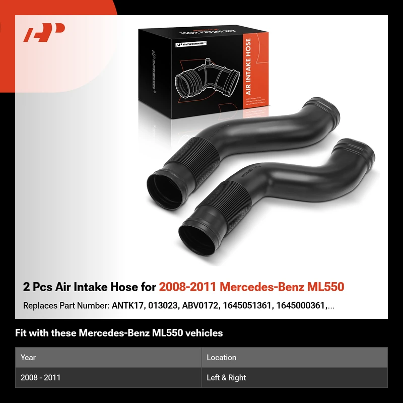 2 Pcs Air Intake Hose for 2008-2011 Mercedes-Benz ML550