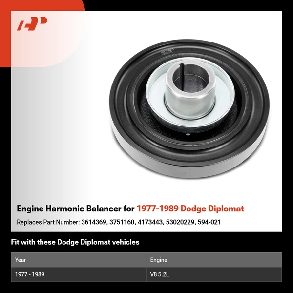 Engine Harmonic Balancer for 1977-1989 Dodge Diplomat