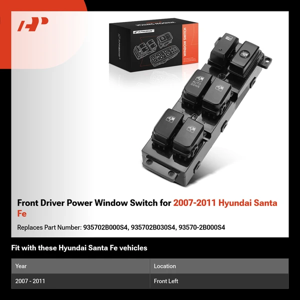 Front Driver Power Window Switch for 2007-2011 Hyundai Santa Fe