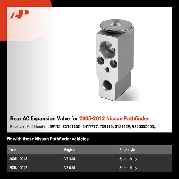 Rear AC Expansion Valve for 2005-2012 Nissan Pathfinder