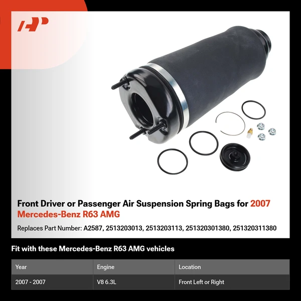 Front Driver or Passenger Air Suspension Spring Bags for 2007 Mercedes-Benz R63 AMG