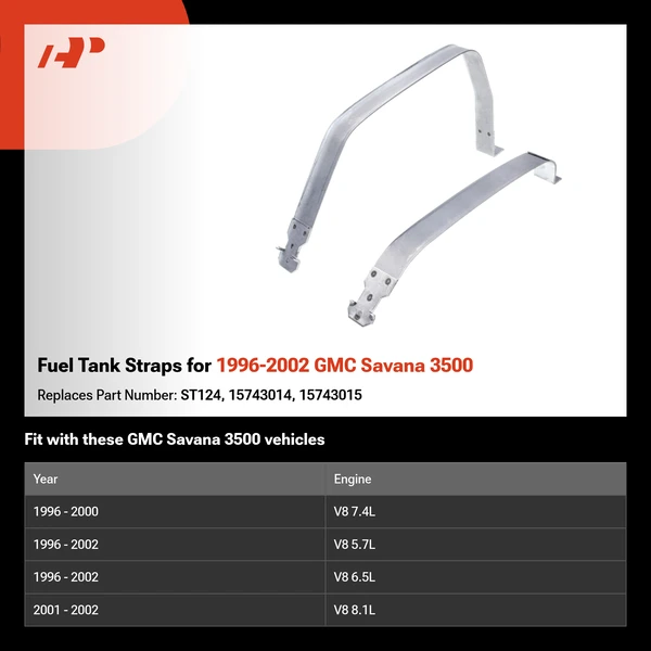 Fuel Tank Straps for 1996-2002 GMC Savana 3500