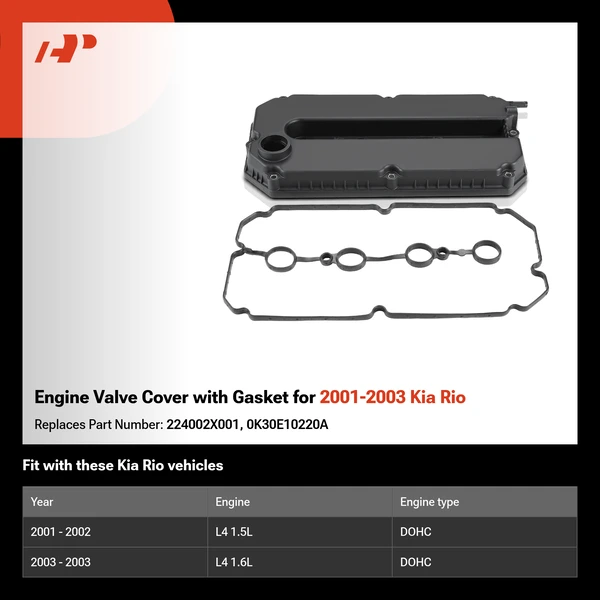 Engine Valve Cover with Gasket for 2001-2003 Kia Rio