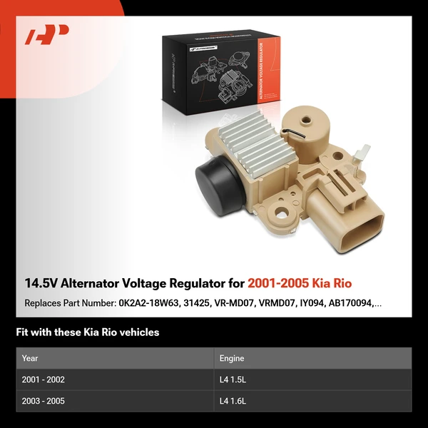 14.5V Alternator Voltage Regulator for 2001-2005 Kia Rio