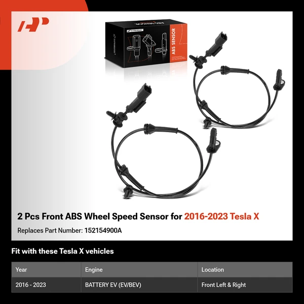 2 Pcs Front ABS Wheel Speed Sensor for 2016-2023 Tesla X
